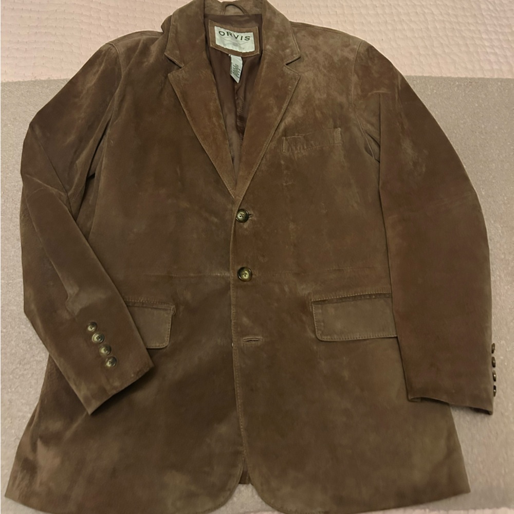 Beautiful Orvis Brown Leather Sport Coat 42L